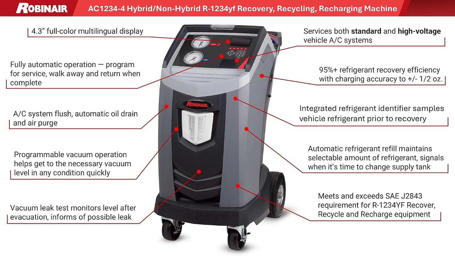 Robinair Premier R-1234yf RRR Machine — 230V 5